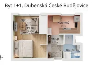 Pronájem bytu 1+1, České Budějovice, Dubenská, 33 m2