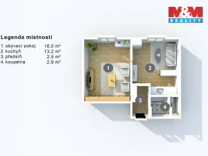 Pronájem bytu 1+1, Ústí nad Labem - Mojžíř, Peškova, 32 m2