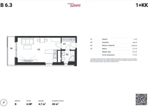 Prodej bytu 1+kk, Plzeň, Kamenická, 40 m2