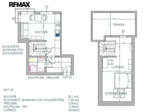 Pronájem bytu 2+kk, Brno, Húskova, 54 m2