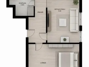 Pronájem bytu 2+kk, Náchod, Borská, 46 m2