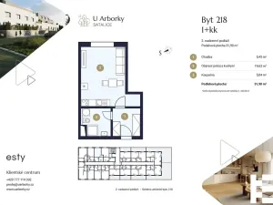 Prodej bytu 1+kk, Praha - Satalice, Za Novákovou zahradou, 32 m2