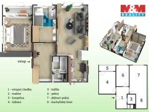 Prodej bytu 3+1, Praha - Letňany, Malkovského, 65 m2