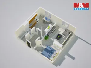 Pronájem bytu 1+1, Ústí nad Labem - Krásné Březno, Rozcestí, 41 m2