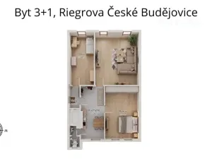 Prodej bytu 2+1, České Budějovice, Riegrova, 89 m2