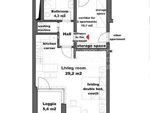 Pronájem bytu 1+kk, Praha - Střížkov, Střížkovská, 42 m2