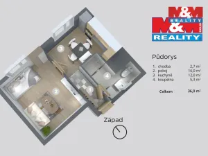 Prodej bytu 1+1, Krásná Lípa, Nemocniční, 35 m2