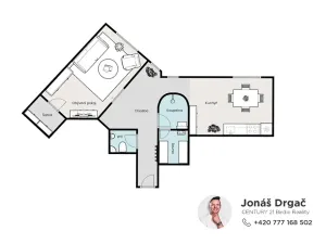Pronájem bytu 2+kk, Praha - Hostivař, Pražská, 63 m2