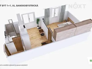 Pronájem bytu 1+1, Šumperk, Banskobystrická, 38 m2