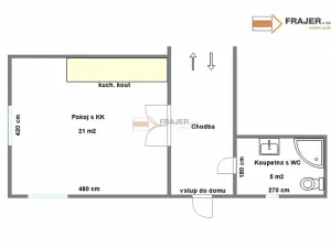 Pronájem bytu 1+kk, Uhlířské Janovice, Václavské náměstí, 26 m2