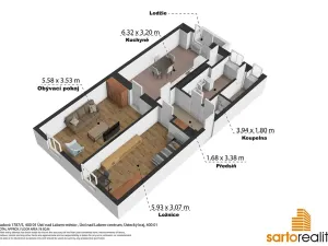 Prodej bytu 2+1, Ústí nad Labem, Sadová, 67 m2
