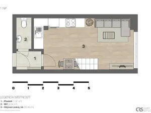 Pronájem bytu 2+kk, Praha - Libeň, Novákových, 46 m2