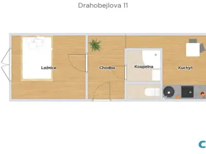 Pronájem bytu 1+1, Praha - Libeň, Drahobejlova, 33 m2