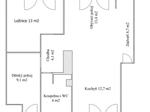 Pronájem bytu 3+kk, Moravany, 63 m2