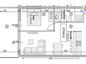 Prodej bytu 2+kk, Povljana, Chorvatsko, 44 m2