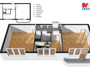 Pronájem bytu 2+1, Prostějov, J. B. Pecky, 50 m2