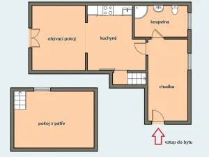 Pronájem bytu 2+kk, Kralupy nad Vltavou, Palackého nám., 54 m2