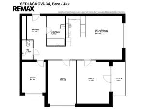 Prodej bytu 4+kk, Brno, Sedláčkova, 84 m2