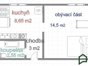 Pronájem bytu 1+1, Blansko, 9. května, 29 m2