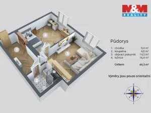 Pronájem bytu 1+1, Ústí nad Labem, Moskevská, 45 m2