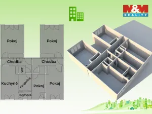 Prodej bytu 4+1, Střelná, 82 m2