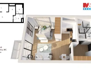 Prodej bytu 1+kk, Kralupy nad Vltavou, 42 m2