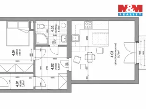 Pronájem bytu 2+kk, Znojmo, náměstí Svobody, 46 m2