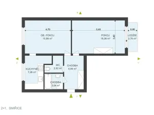 Pronájem bytu 2+1, Smiřice, Gen. Govorova, 61 m2