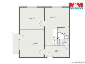 Prodej bytu 2+1, Kynšperk nad Ohří, náměstí SNP, 46 m2