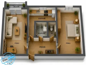 Pronájem bytu 2+1, Prostějov, sídl. Svobody, 55 m2