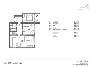 Prodej bytu 3+1, Praha - Modřany, Pertoldova, 65 m2
