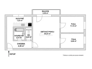 Prodej bytu 3+1, Kroměříž, Vrobelova, 58 m2