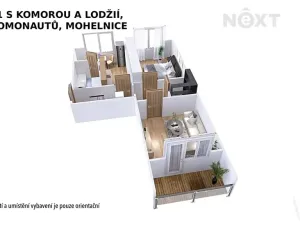 Prodej bytu 2+1, Mohelnice, nám. Kosmonautů, 56 m2