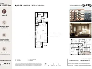 Pronájem bytu 1+kk, Praha - Holešovice, Vinařská, 19 m2