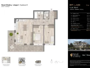 Prodej bytu 3+kk, Praha - Dolní Chabry, Milana Kadlece, 78 m2
