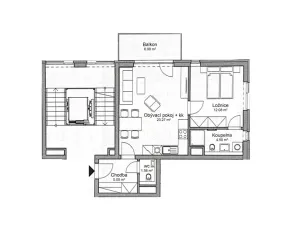 Pronájem bytu 2+kk, Praha - Bohnice, Pekařova, 50 m2