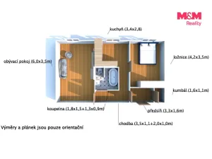Pronájem bytu 2+1, Lesná, 52 m2