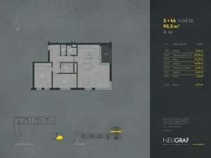 Prodej bytu 3+kk, Praha - Smíchov, Grafická, 92 m2