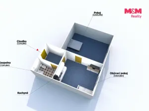 Pronájem bytu 2+kk, Plzeň - Doubravka, Masarykova, 44 m2
