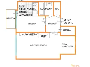 Pronájem bytu 2+kk, Brno, Hoppova, 45 m2