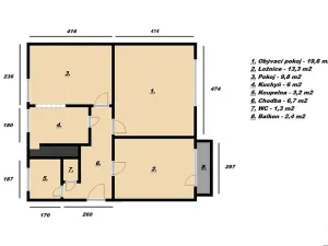 Prodej bytu 3+1, Chotěšice, 64 m2