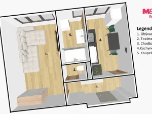 Pronájem bytu 1+1, Písek - Budějovické Předměstí, Kollárova, 33 m2