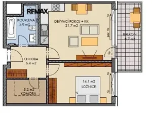 Pronájem bytu 2+kk, Praha, 53 m2