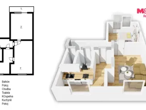 Prodej bytu 2+1, Benešov, Bezručova, 54 m2