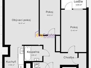 Pronájem bytu 3+kk, Praha - Braník, Nad lesním divadlem, 62 m2