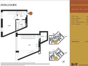 Prodej bytu 2+kk, Praha - Libeň, Zenklova, 60 m2