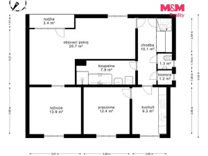Pronájem bytu 3+1, Praha - Stodůlky, Živcových, 84 m2