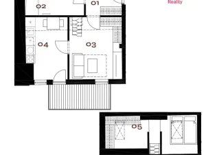 Prodej bytu 3+kk, Praha - Smíchov, Grafická, 36 m2