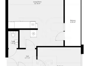Pronájem bytu 2+kk, Hradec Králové, Svatojánská, 59 m2