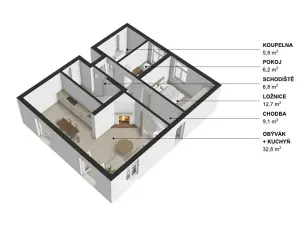 Prodej rodinného domu, Praha - Lipence, K Černošicím, 128 m2